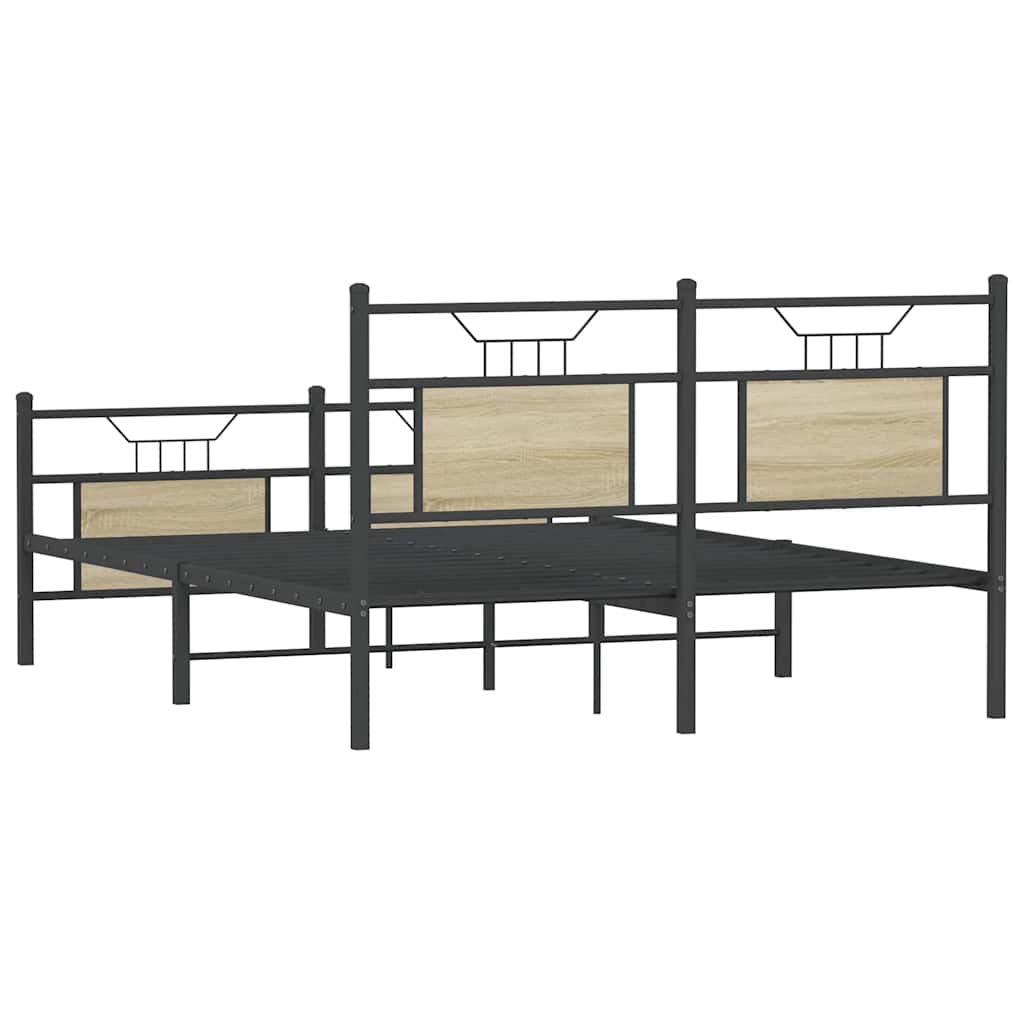 Sengeramme uten madrass sonoma eik 140x200 cm konstruert tre
