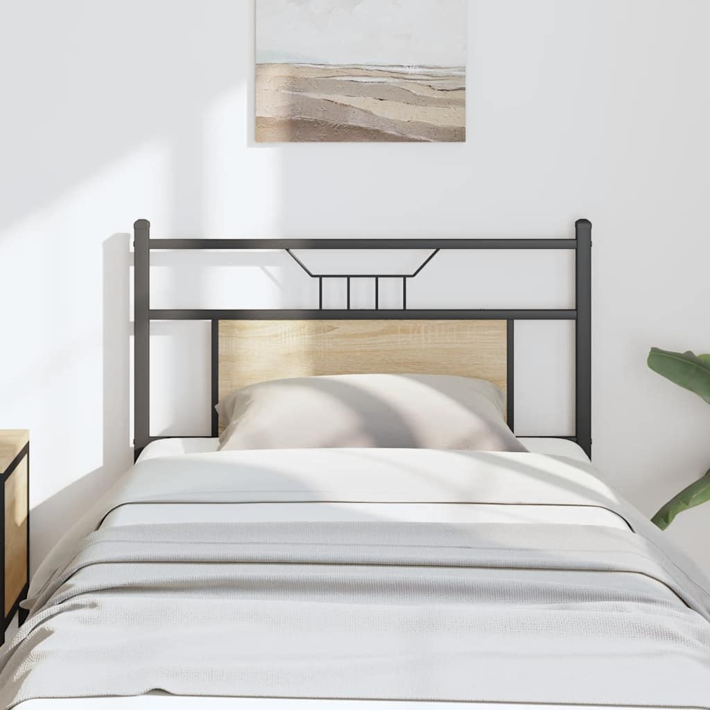 Utskiftbar sengegavl sonoma eik 80 cm konstruert tre og stål vidaXL