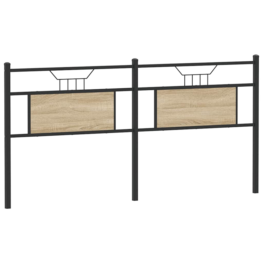 Utskiftbar sengegavl sonoma eik 160 cm konstruert tre og stål vidaXL