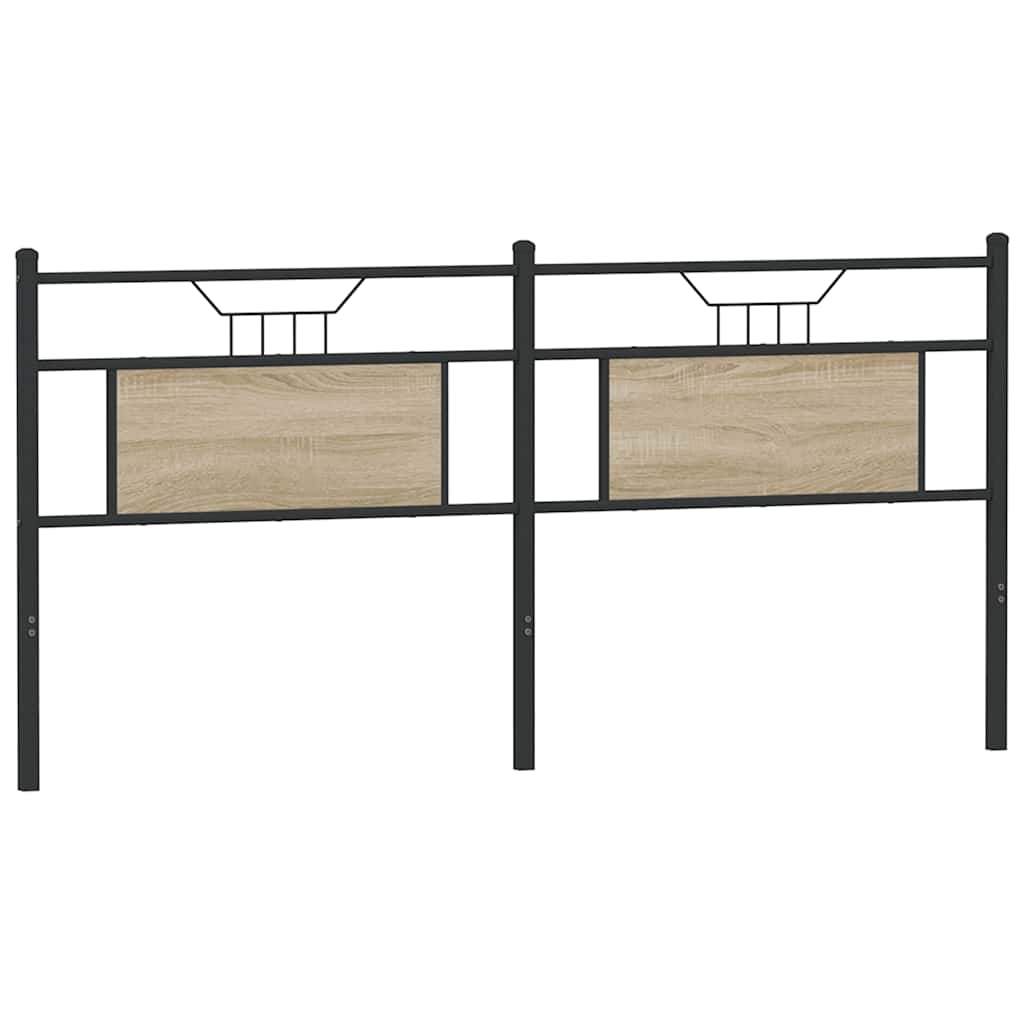 Utskiftbar sengegavl sonoma eik 160 cm konstruert tre og stål vidaXL