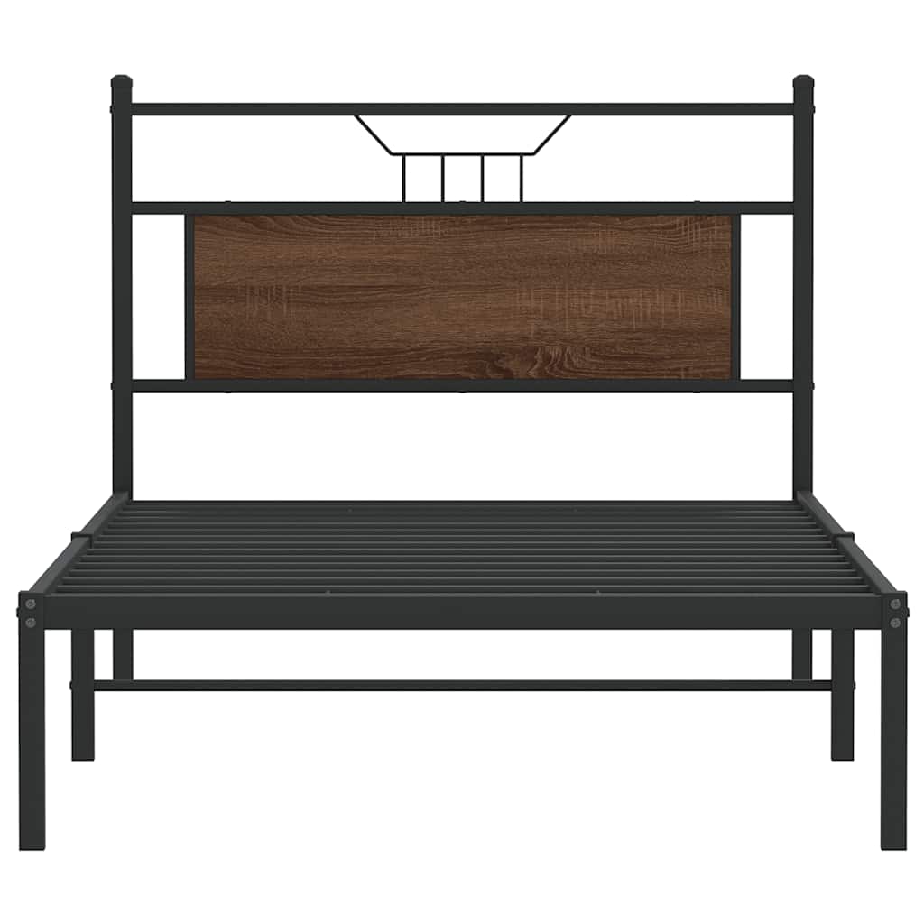 Sengeramme uten madrass brun eik 100x190 cm konstruert tre