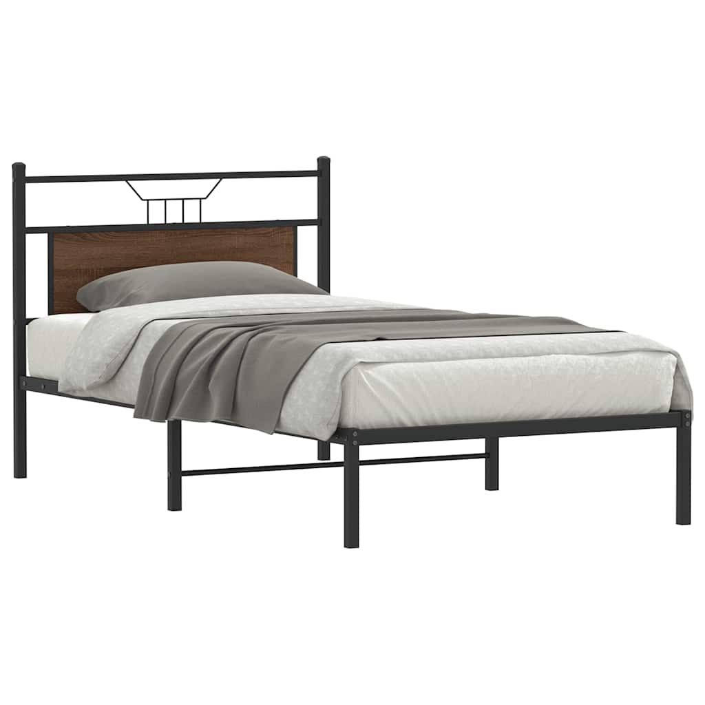 Sengeramme uten madrass brun eik 100x200 cm konstruert tre