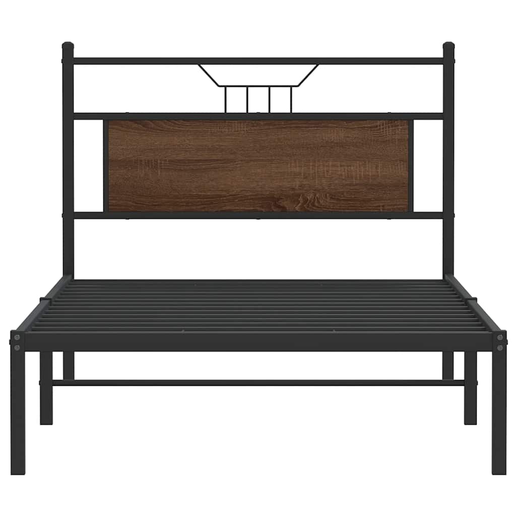 Sengeramme uten madrass brun eik 107x203 cm konstruert tre