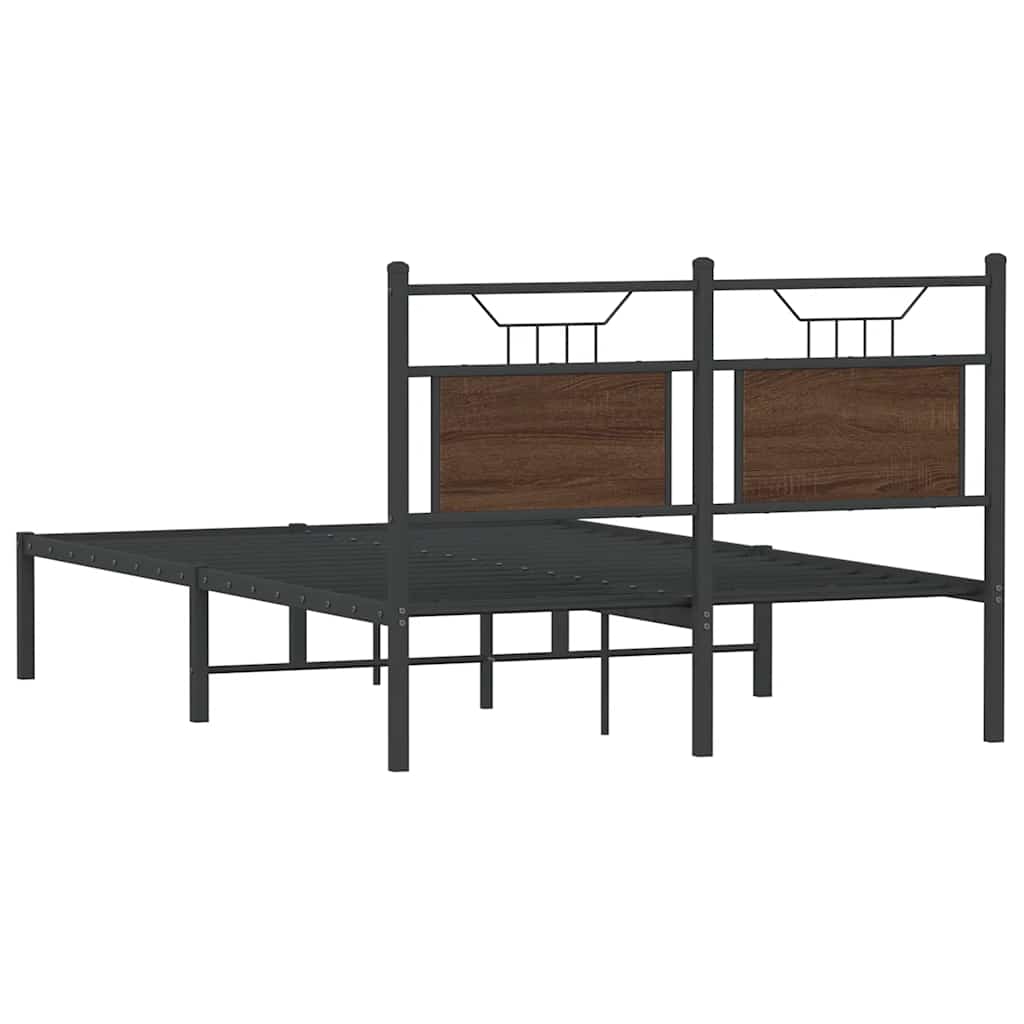 Sengeramme uten madrass brun eik 120x200 cm konstruert tre