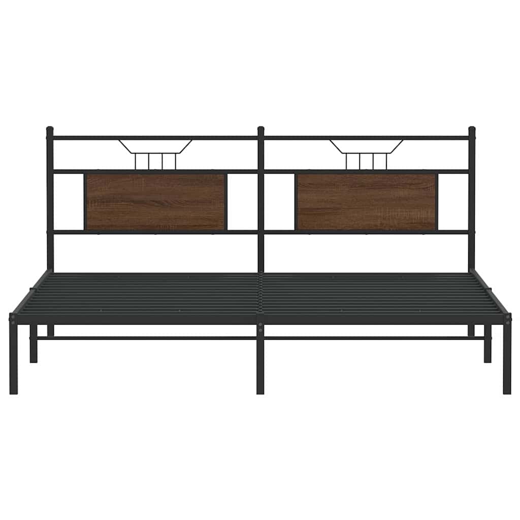 Sengeramme uten madrass brun eik 183x213 cm konstruert tre