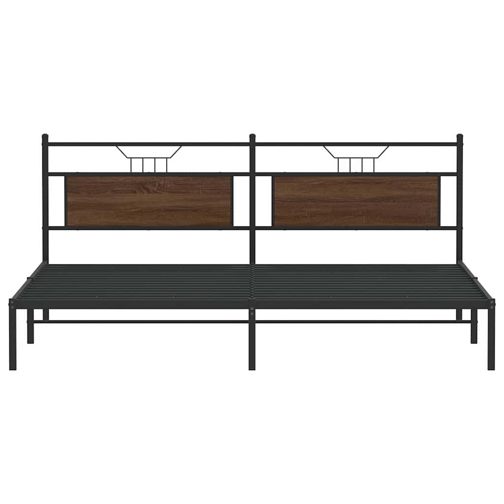 Sengeramme uten madrass brun eik 193x201 cm konstruert tre
