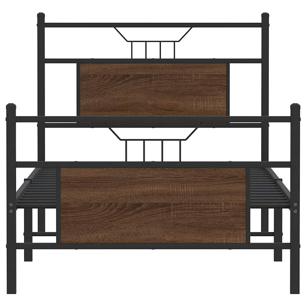 Sengeramme uten madrass brun eik 90x190 cm konstruert tre