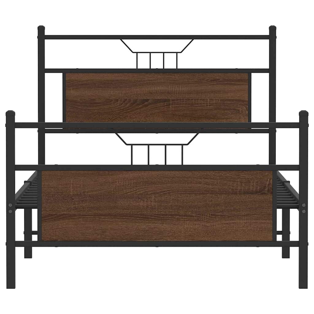 Sengeramme uten madrass brun eik 100x190 cm konstruert tre
