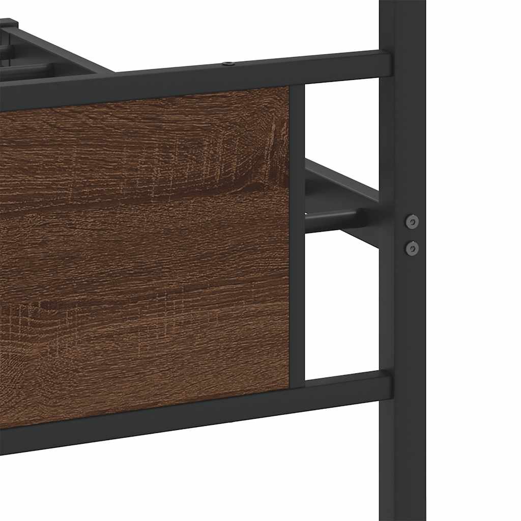 Sengeramme uten madrass brun eik 100x190 cm konstruert tre