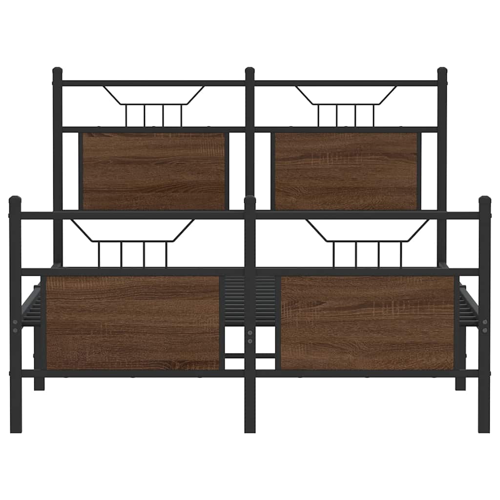 Sengeramme uten madrass brun eik 120x190 cm konstruert tre