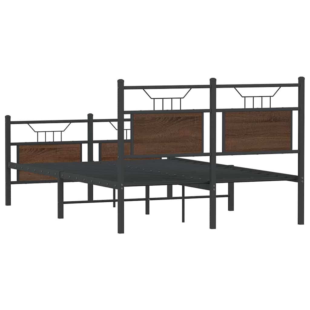 Sengeramme uten madrass brun eik 120x190 cm konstruert tre