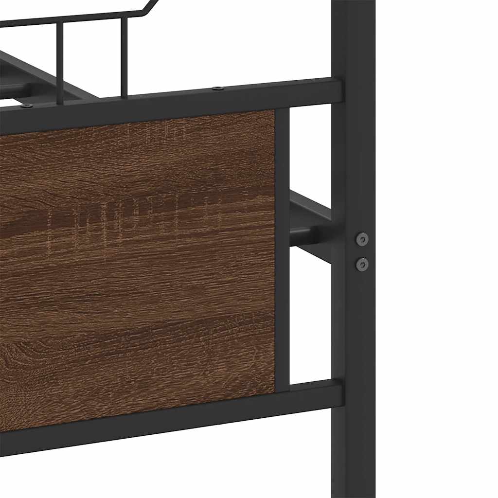 Sengeramme uten madrass brun eik 140x190 cm konstruert tre