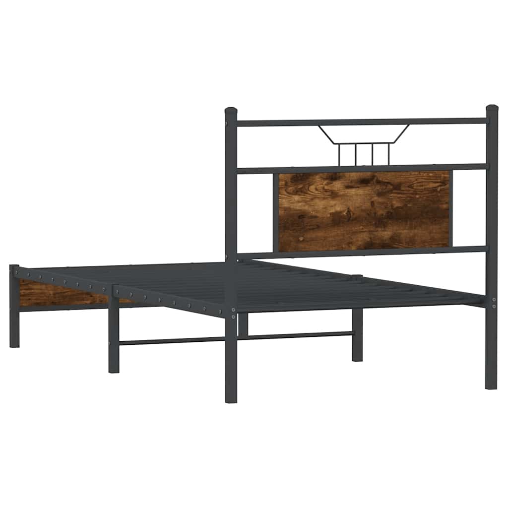 Sengeramme uten madrass røkt eik 75x190 cm konstruert tre