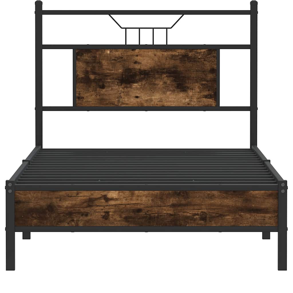 Sengeramme uten madrass røkt eik 90x190 cm konstruert tre
