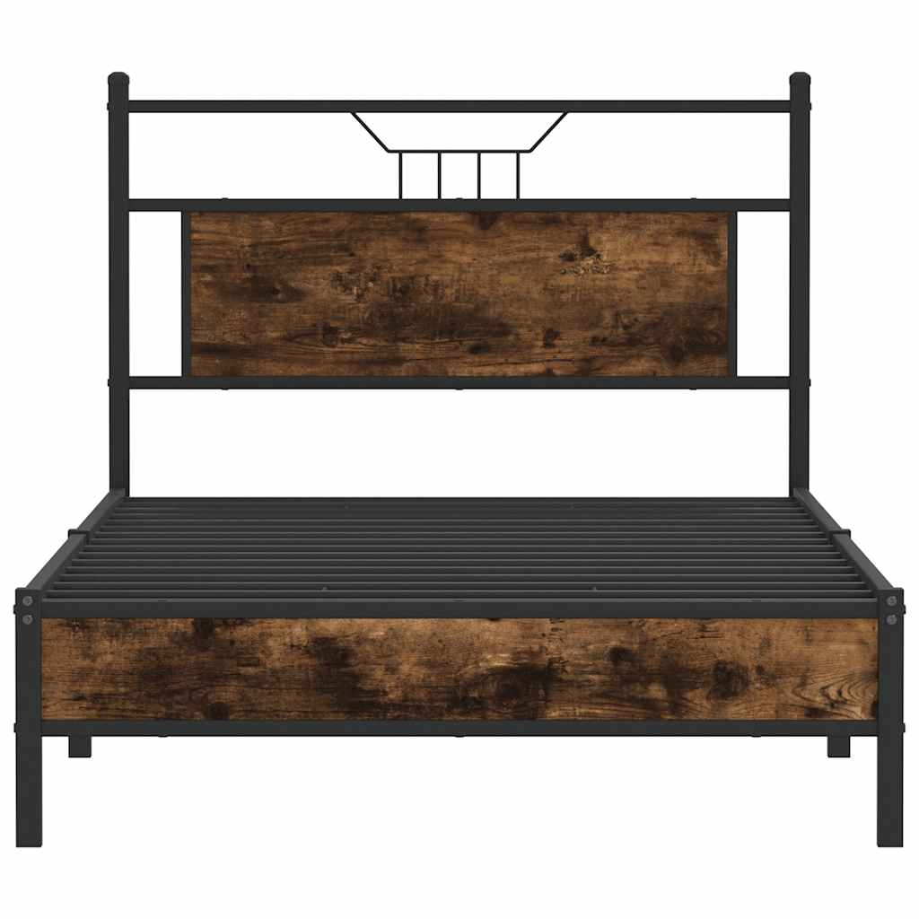 Sengeramme uten madrass røkt eik 107x203 cm konstruert tre