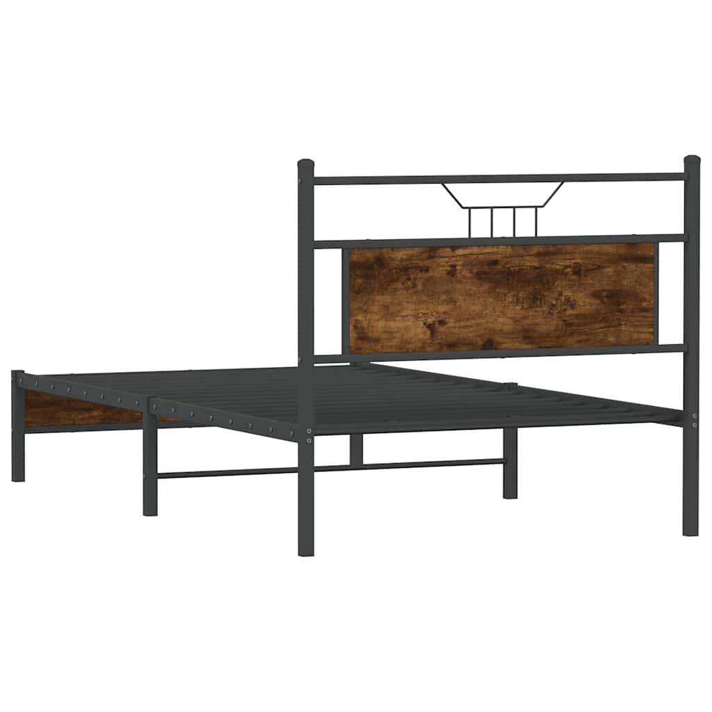 Sengeramme uten madrass røkt eik 107x203 cm konstruert tre