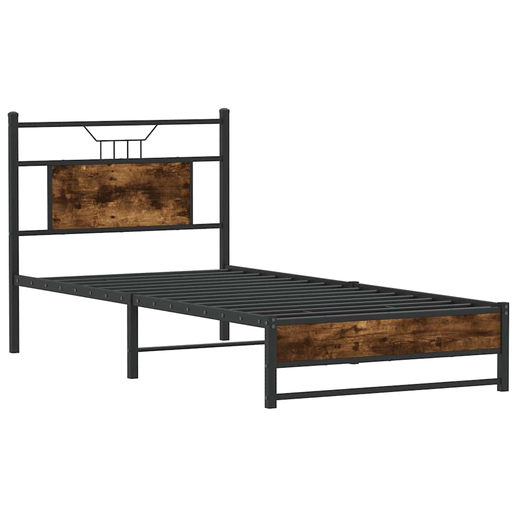Sengeramme uten madrass røkt eik 90x190 cm konstruert tre