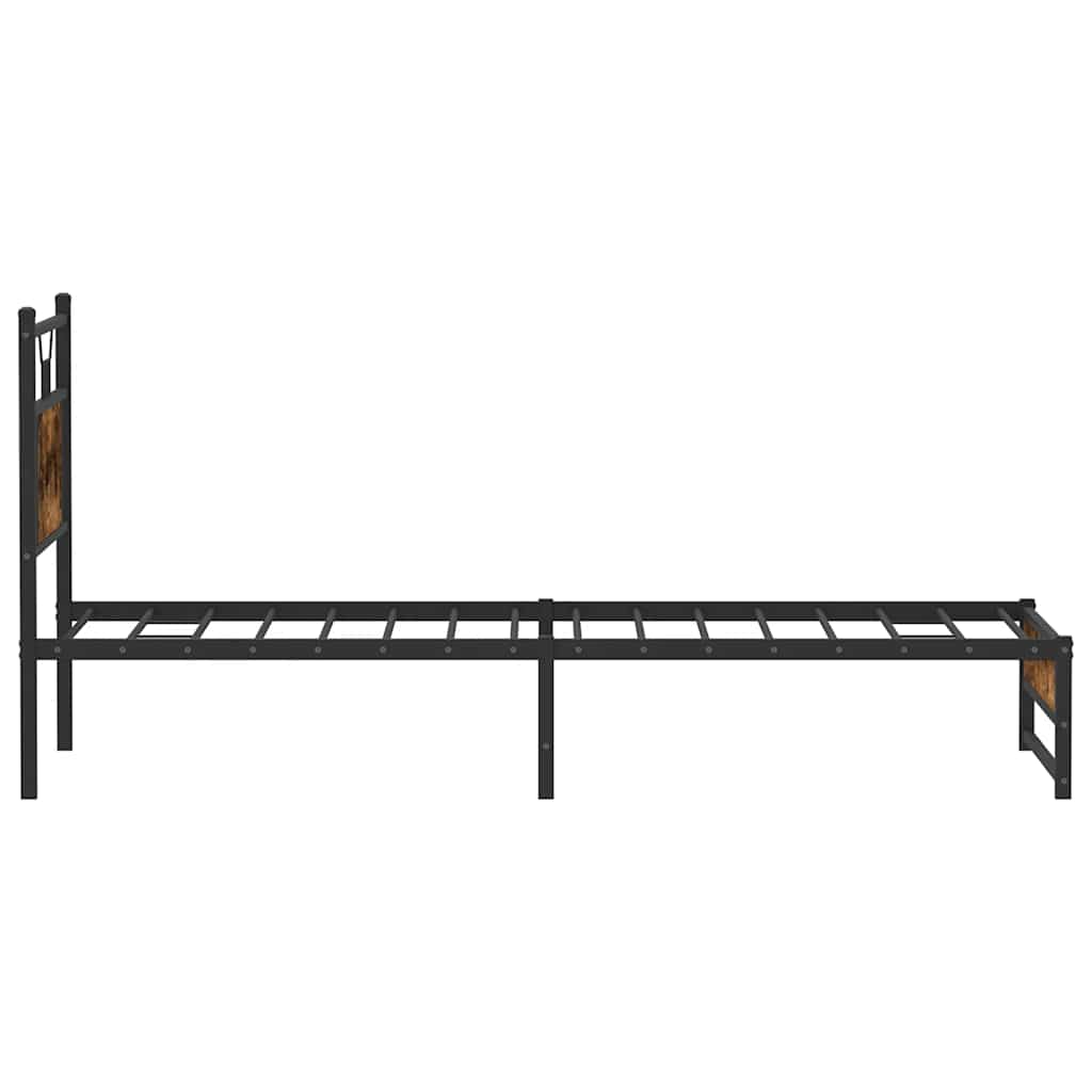 Sengeramme uten madrass røkt eik 90x200 cm konstruert tre