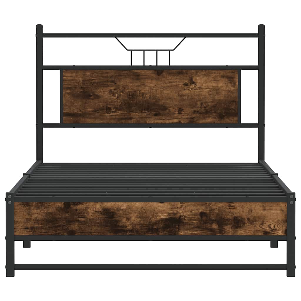 Sengeramme uten madrass røkt eik 107x203 cm konstruert tre