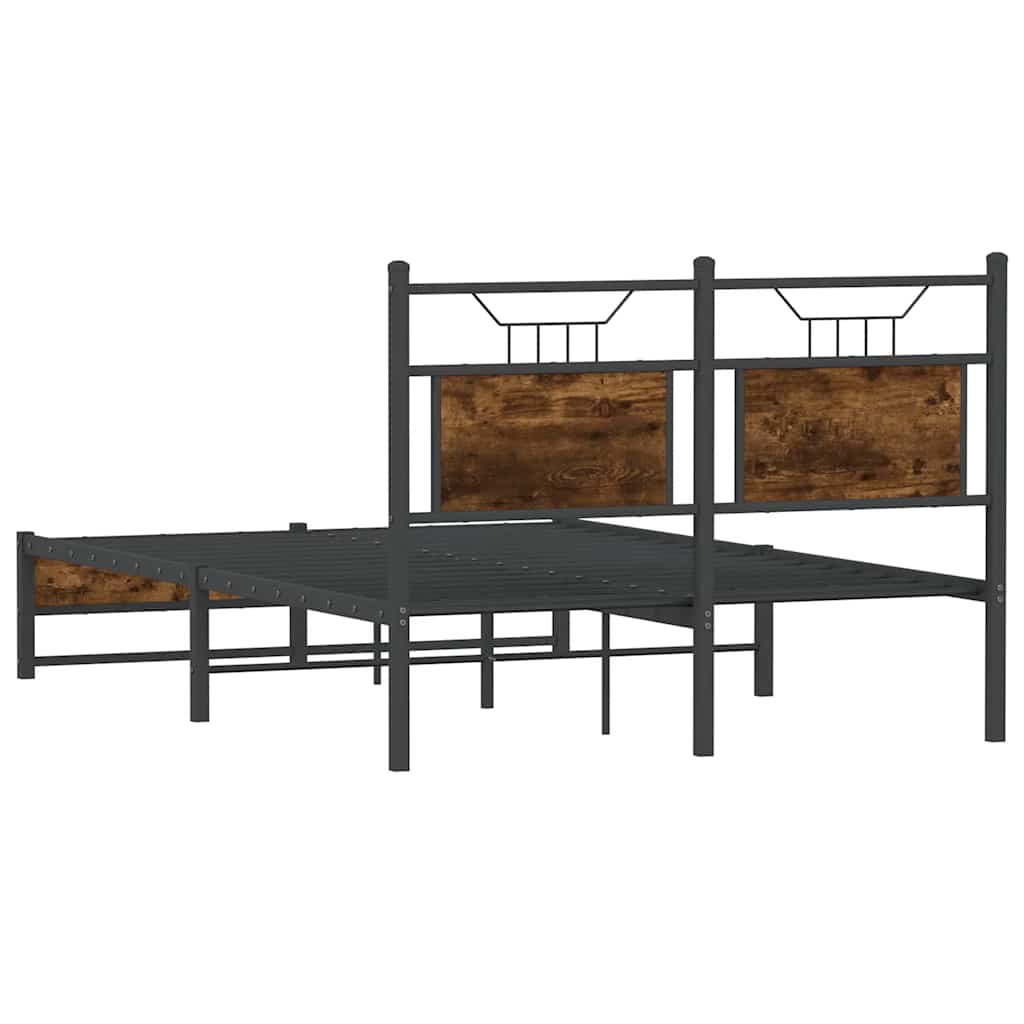 Sengeramme uten madrass røkt eik 120x190 cm konstruert tre
