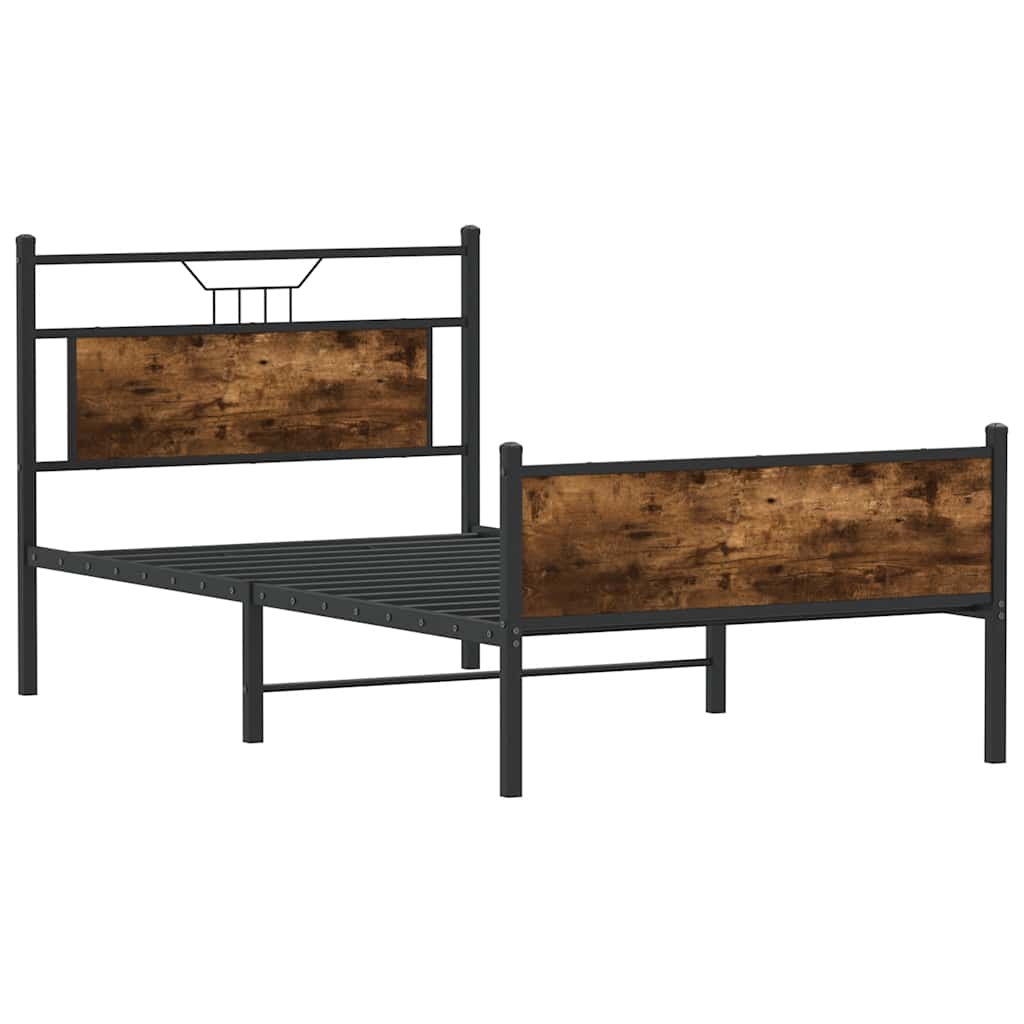 Sengeramme uten madrass røkt eik 107x203 cm konstruert tre