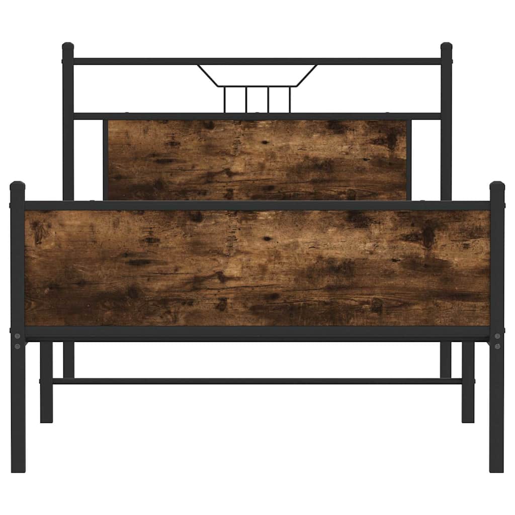 Sengeramme uten madrass røkt eik 107x203 cm konstruert tre