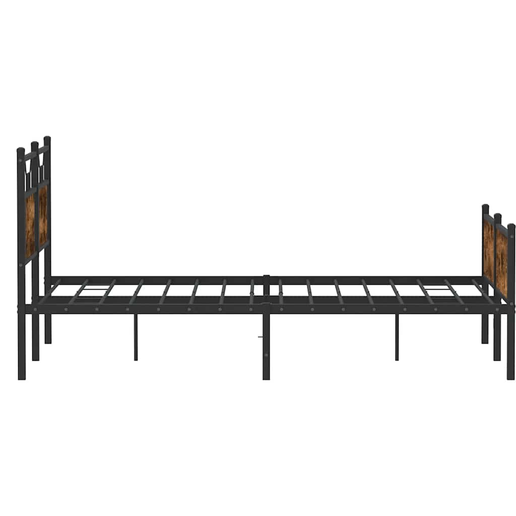 Sengeramme uten madrass røkt eik 137x190 cm konstruert tre