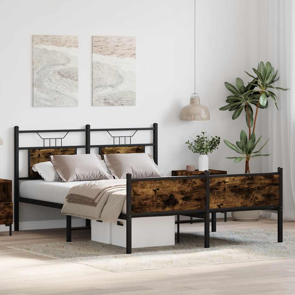 Sengeramme uten madrass røkt eik 140x200 cm konstruert tre
