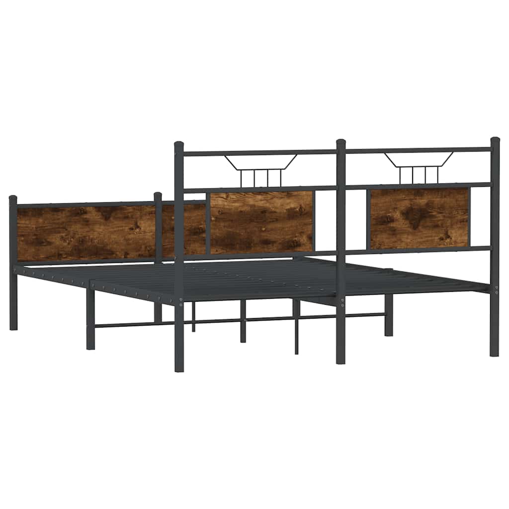 Sengeramme uten madrass røkt eik 140x200 cm konstruert tre