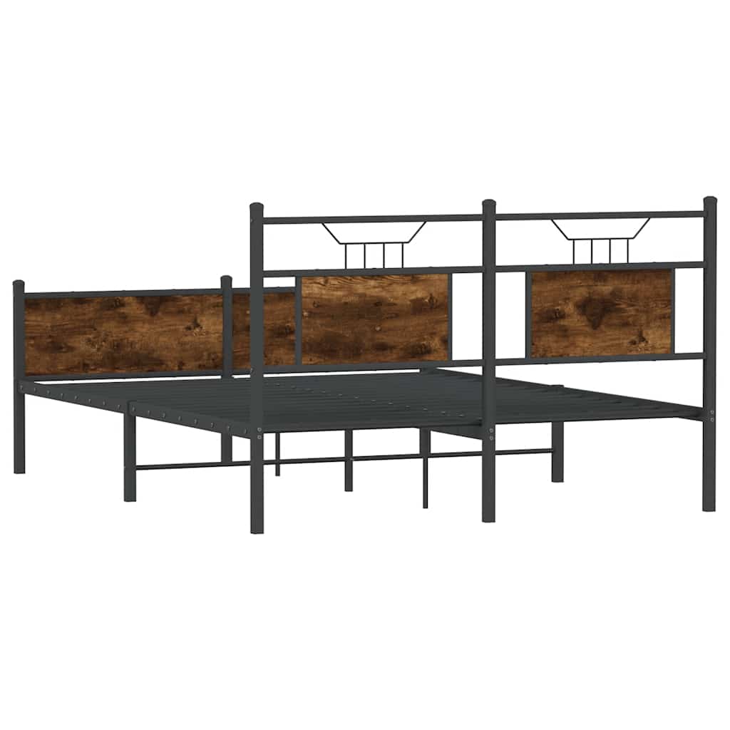 Sengeramme uten madrass røkt eik 150x200 cm konstruert tre