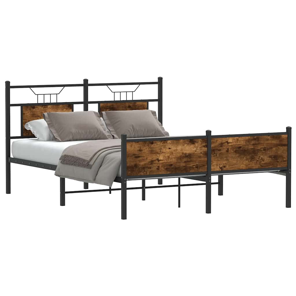 Sengeramme uten madrass røkt eik 150x200 cm konstruert tre