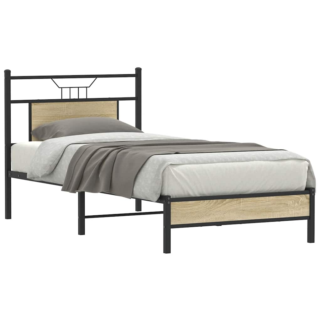Sengeramme uten madrass sonoma eik 80x200 cm konstruert tre