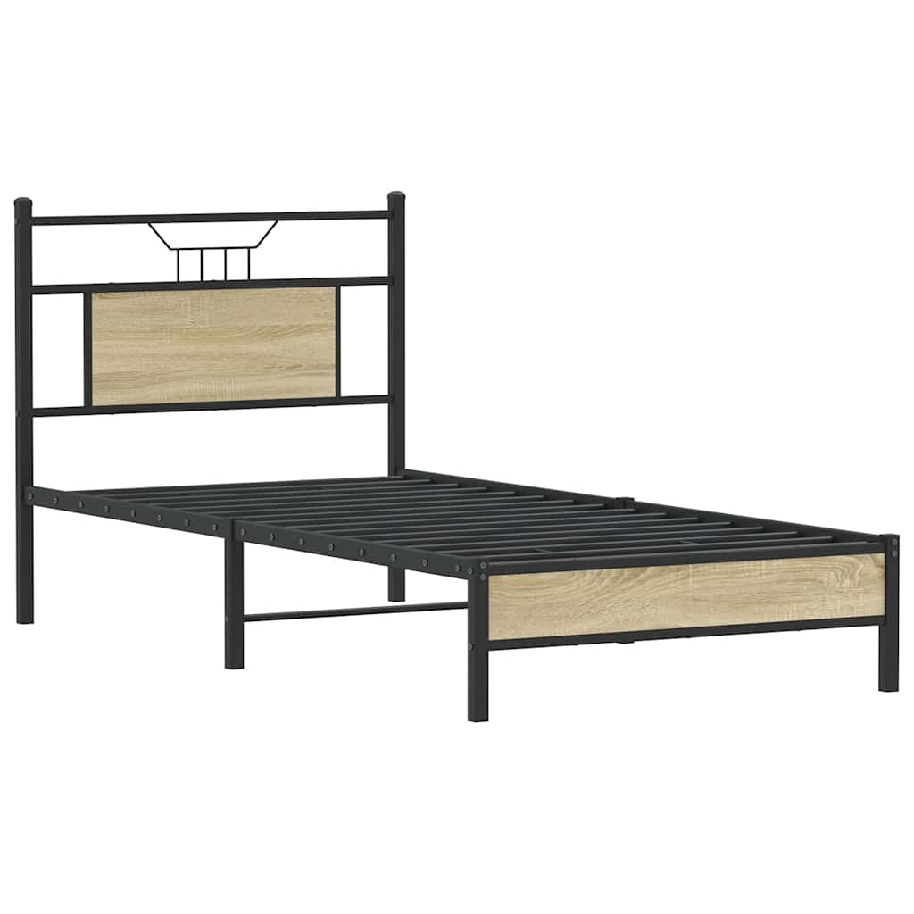 Sengeramme uten madrass sonoma eik 80x200 cm konstruert tre