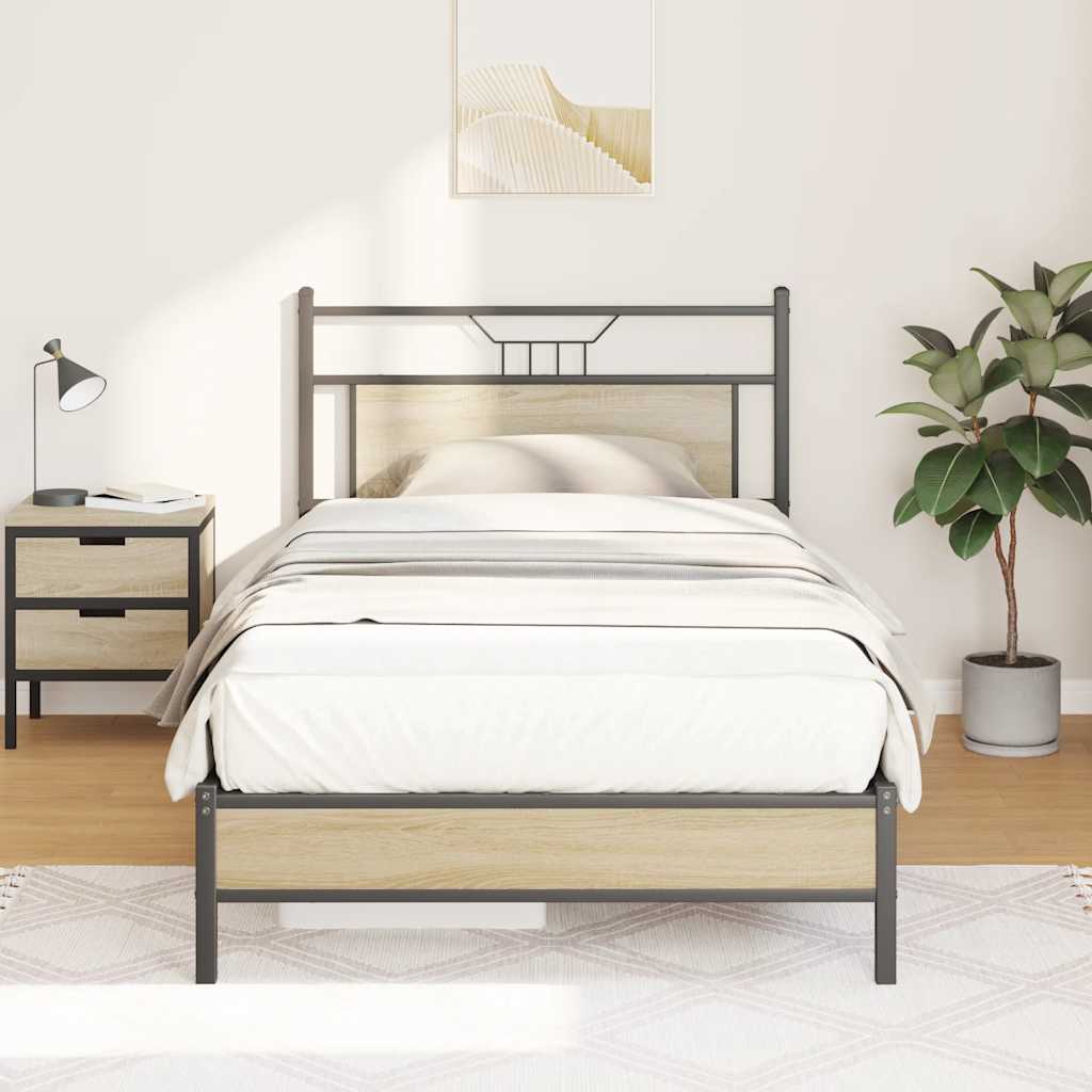 Sengeramme uten madrass sonoma eik 100x190 cm konstruert tre