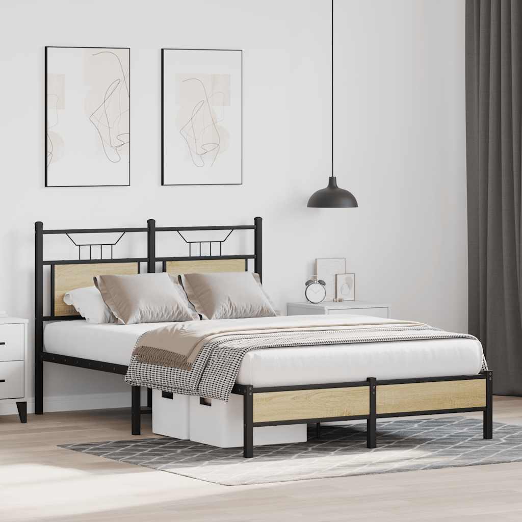 Sengeramme uten madrass sonoma eik 120x190 cm konstruert tre