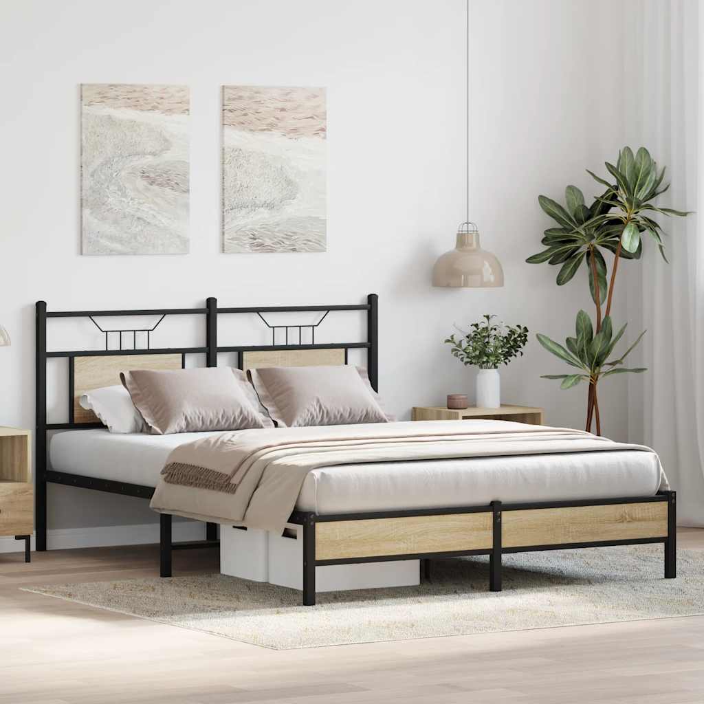 Sengeramme uten madrass sonoma eik 137x190 cm konstruert tre