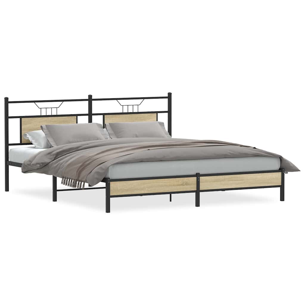 Sengeramme uten madrass sonoma eik 183x213 cm konstruert tre