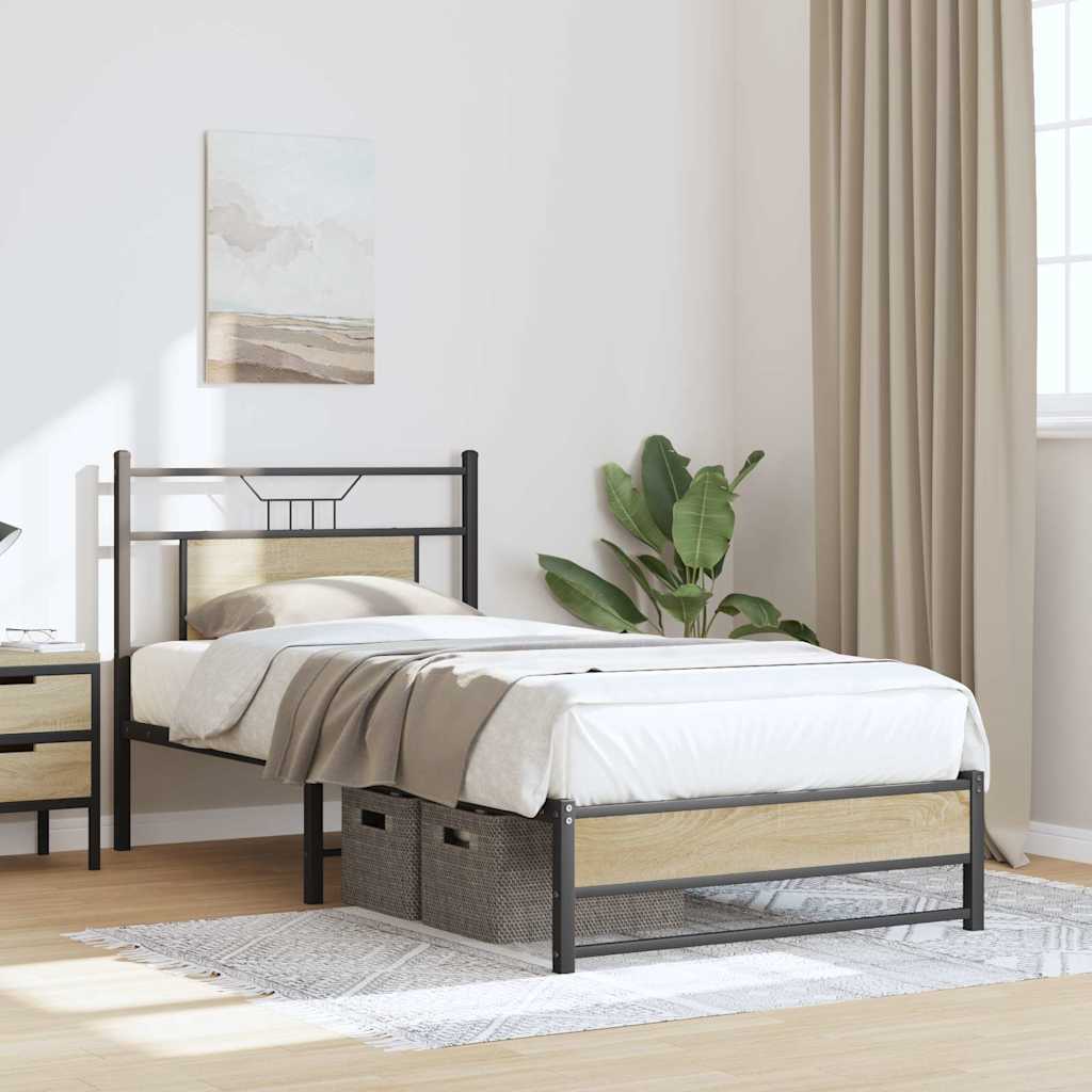 Sengeramme uten madrass sonoma eik 75x190 cm konstruert tre