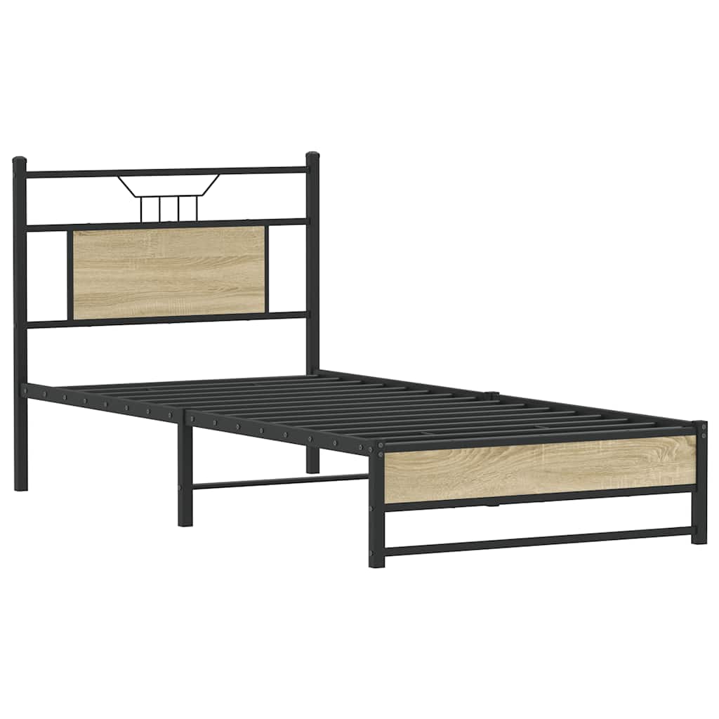 Sengeramme uten madrass sonoma eik 80x200 cm konstruert tre