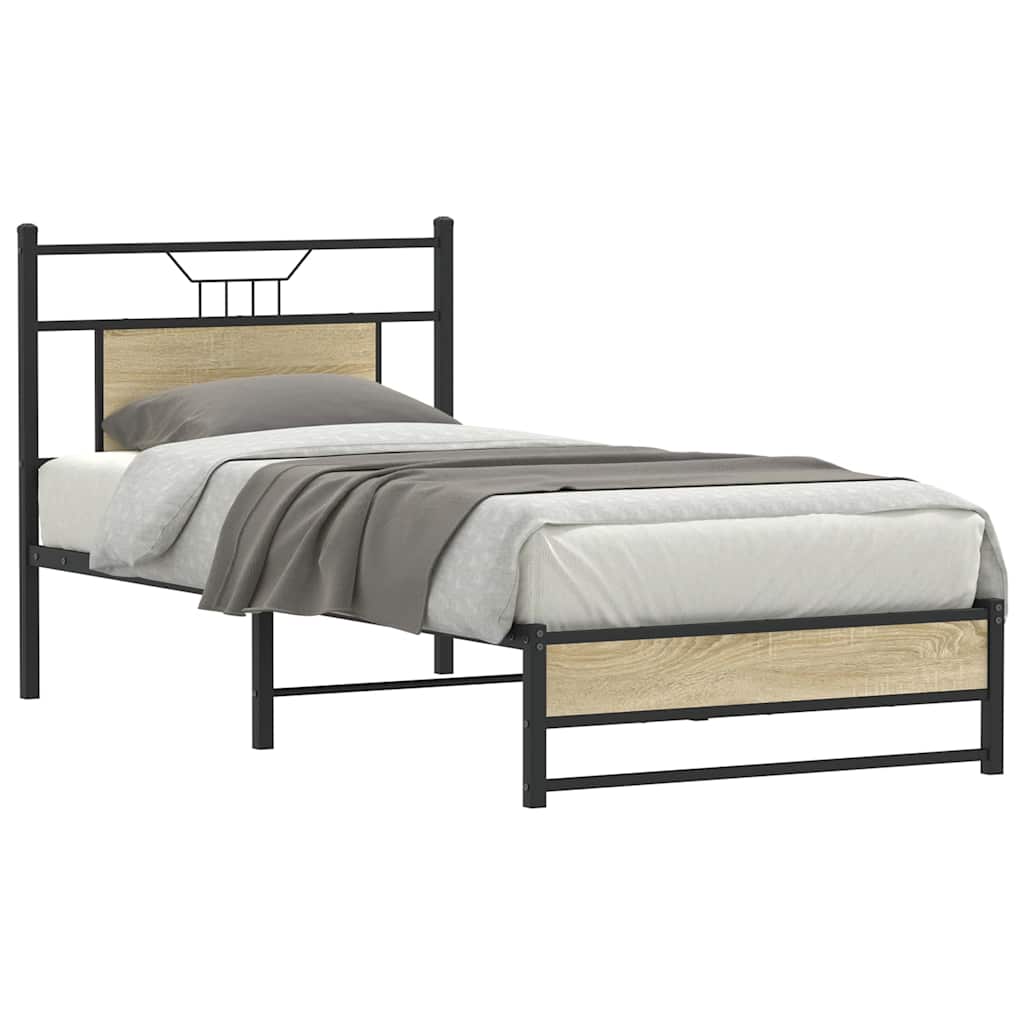 Sengeramme uten madrass sonoma eik 90x190 cm konstruert tre