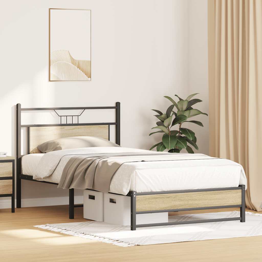 Sengeramme uten madrass sonoma eik 107x203 cm konstruert tre