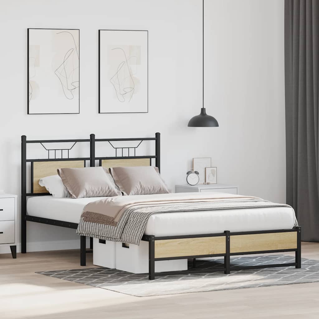 Sengeramme uten madrass sonoma eik 120x190 cm konstruert tre