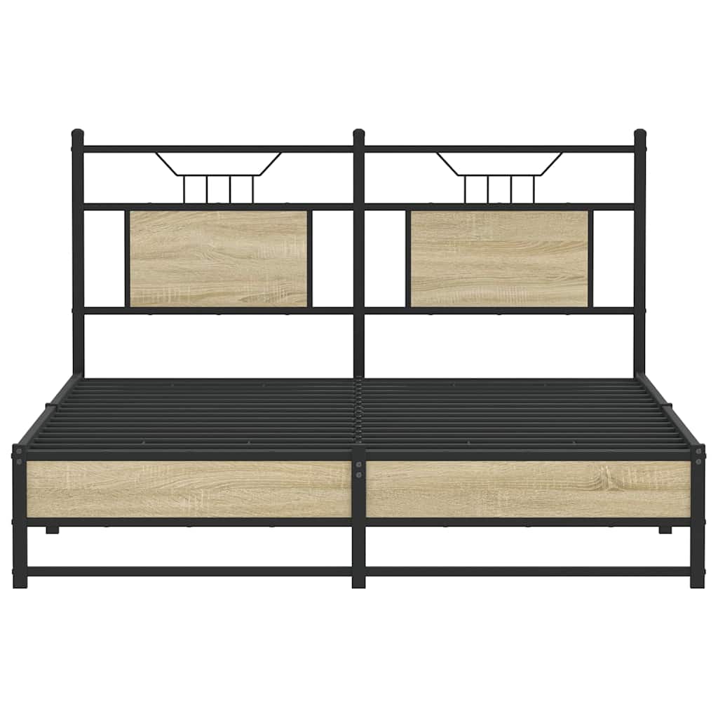 Sengeramme uten madrass sonoma eik 140x190 cm konstruert tre