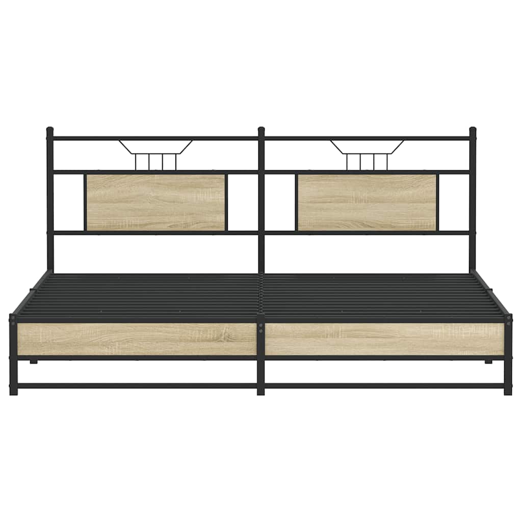 Sengeramme uten madrass sonoma eik 160x200 cm konstruert tre