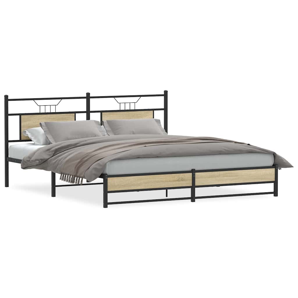 Sengeramme uten madrass sonoma eik 160x200 cm konstruert tre