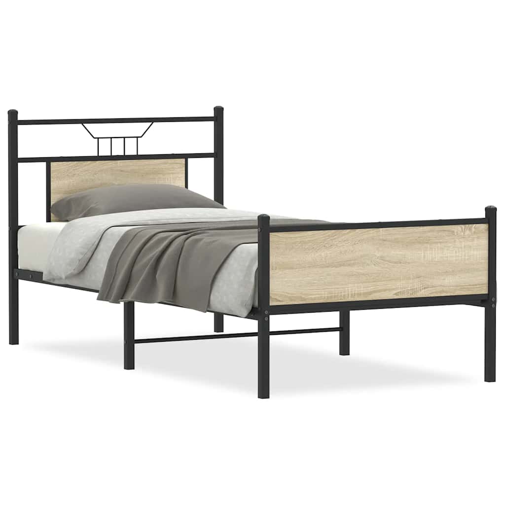 Sengeramme uten madrass sonoma eik 75x190 cm konstruert tre