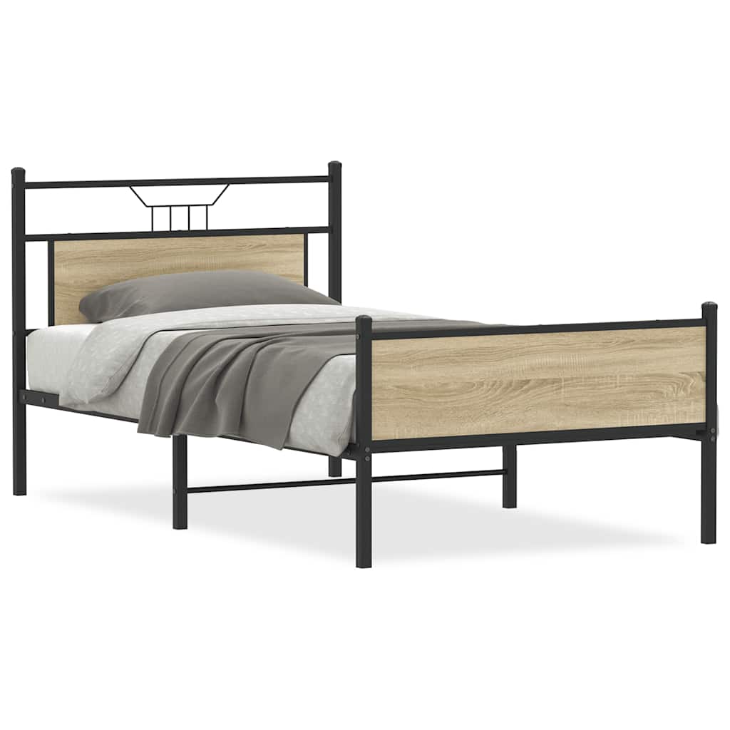 Sengeramme uten madrass sonoma eik 107x203 cm konstruert tre