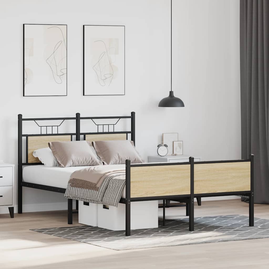 Sengeramme uten madrass sonoma eik 120x190 cm konstruert tre