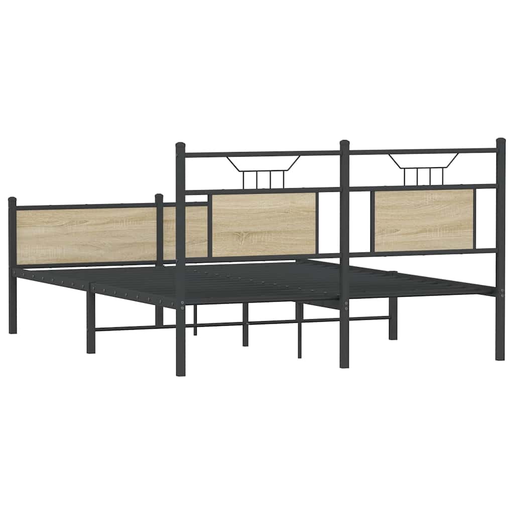 Sengeramme uten madrass sonoma eik 140x190 cm konstruert tre