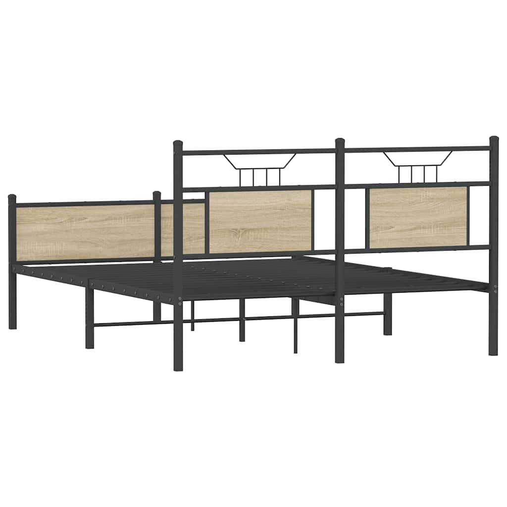 Sengeramme uten madrass sonoma eik 140x200 cm konstruert tre
